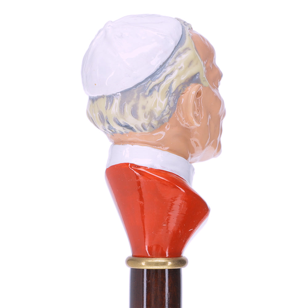 Pope Giovanni Knob Walking Stick with Stained Beechwood Shaft