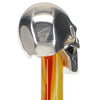 Silver 925r Skull Walking Stick With Swarovski Crystal Eyes Flame Shaft