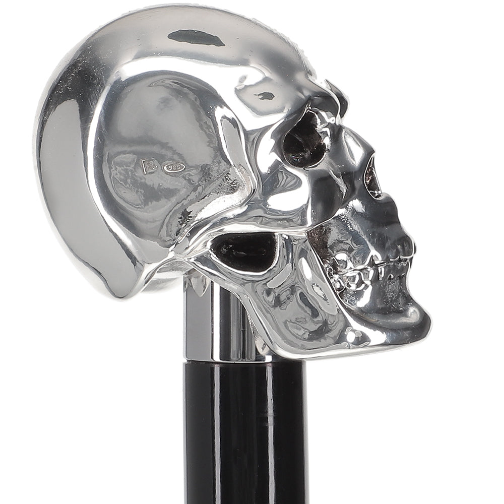 Italian Import: 925r Silver Skull Luxury Walking Stick