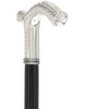 Italian Luxury: Embossed Leaves Cane, Crafted in 925r Silver