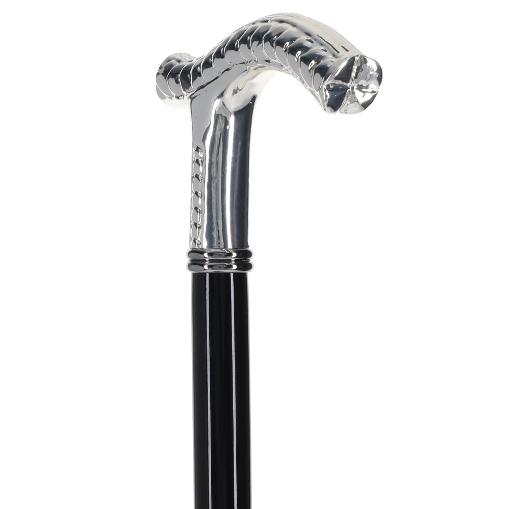 Experience Nature with 925r Silver Leaves Design Walking Cane