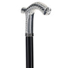 Italian Luxury: Embossed Leaves Cane, Crafted in 925r Silver