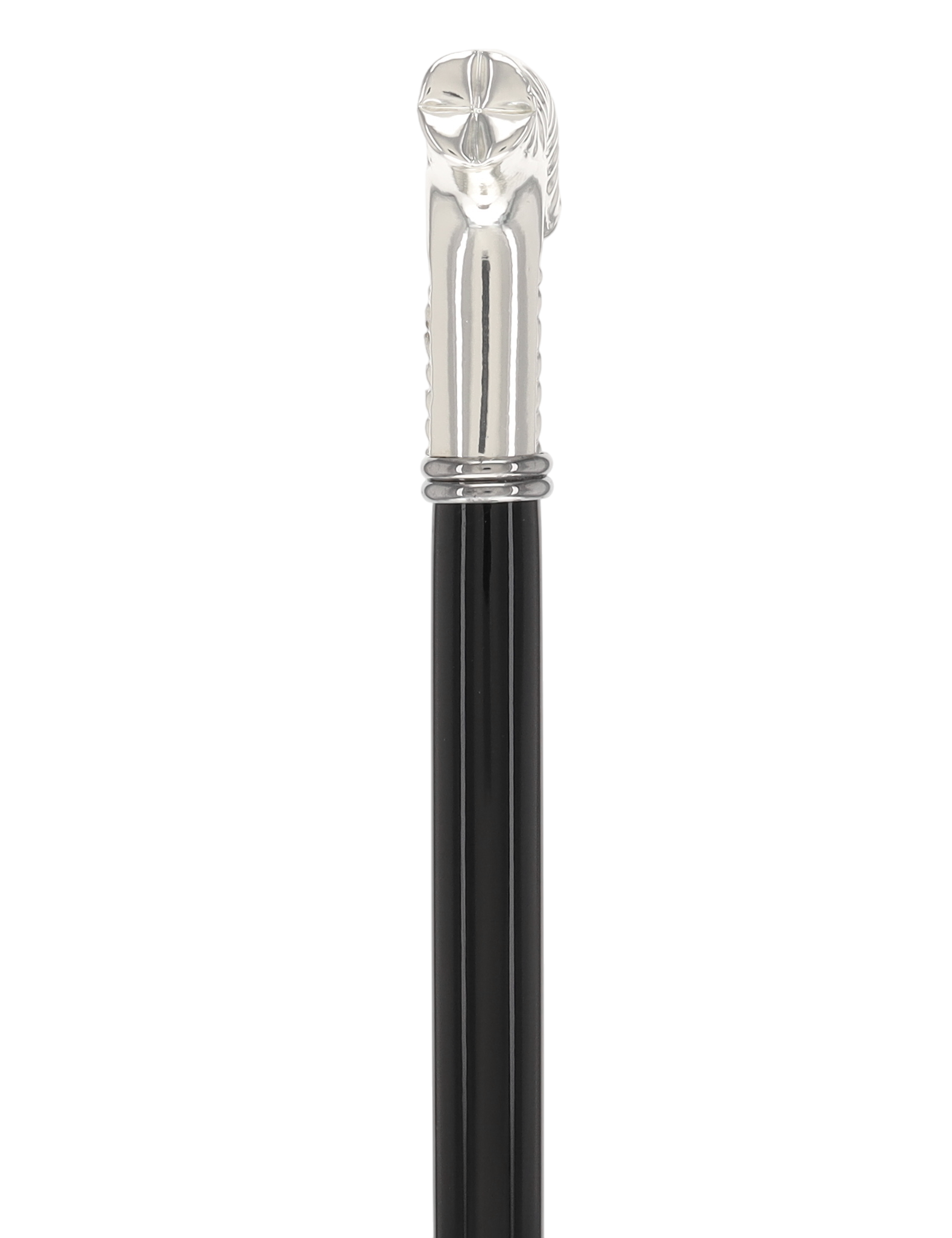 Italian Luxury: Embossed Leaves Cane, Crafted in 925r Silver