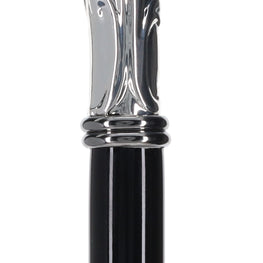 Silver 925r Embossed Fritz Tourist Liberty Design Walking Cane w/ Black Beechwood Shaft