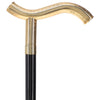 24K Gold Plated Fritz Braid Handle Walking Cane with Black Beechwood Shaft and Collar