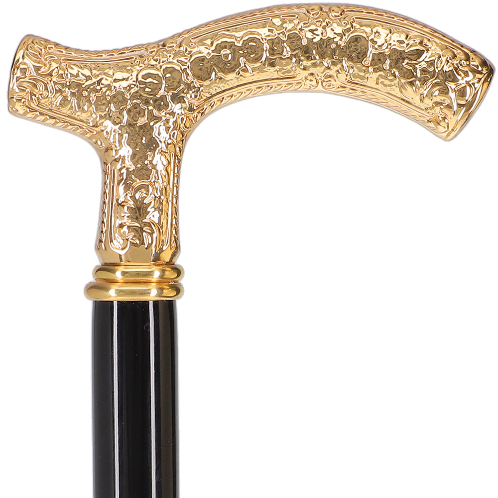Italian Import: 24K Gold Petite Cane - Embossed Handle