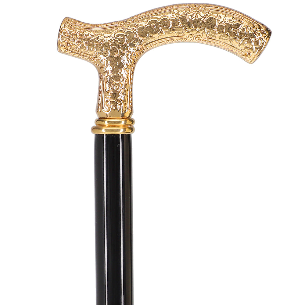 Italian Import: 24K Gold Petite Cane - Embossed Handle