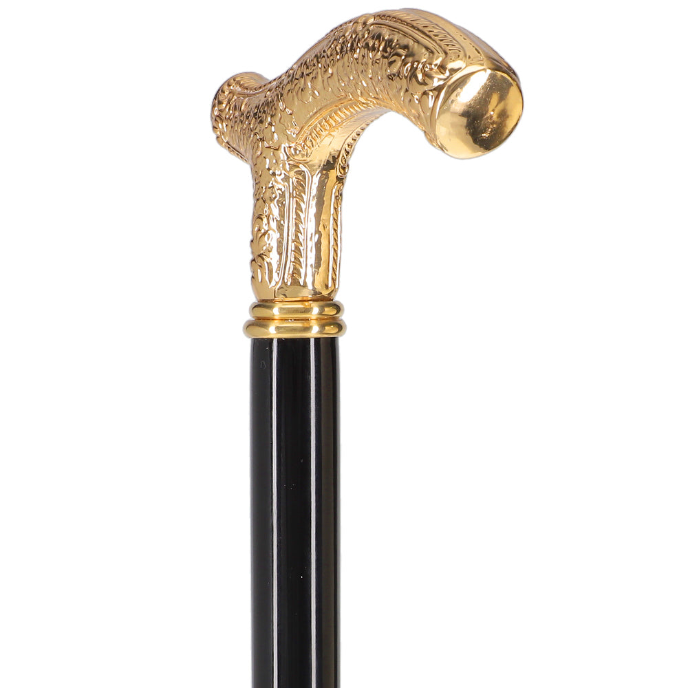 Italian Import: 24K Gold Petite Cane - Embossed Handle
