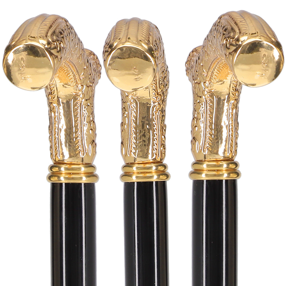 Italian Import: 24K Gold Petite Cane - Embossed Handle