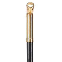 Scratch and Dent 24K Gold Plated Tranquil Fritz Walking Cane w/ Black Beechwood Shaft & Collar V1276