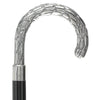 Italian Luxury: Embossed Tourist Cane, Crafted in 925r Silver