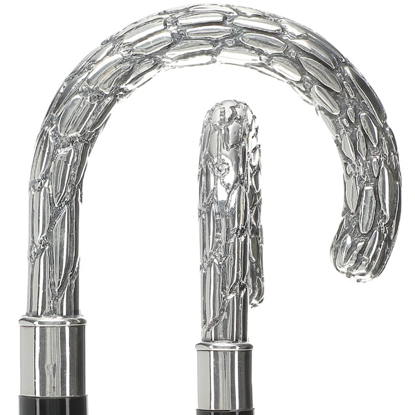 Italian Luxury: Embossed Tourist Cane, Crafted in 925r Silver