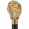 Italian Luxury: Skull with Roses Cane, 24K Gold Plated