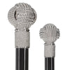 Italian Import - Sailor Money Fist Knot: 925r Silver Rope Cane