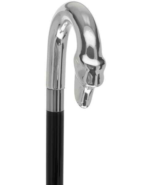 Silver 925r Duck Head Walking Cane with Black Beechwood Shaft