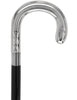 Italian Luxury Silver U Curve Handle Walking Stick Elegant Design