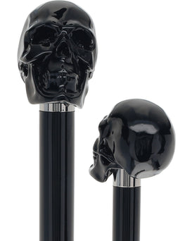 Gothic Elegance Skull Head Walking Stick with Beech wood shaft