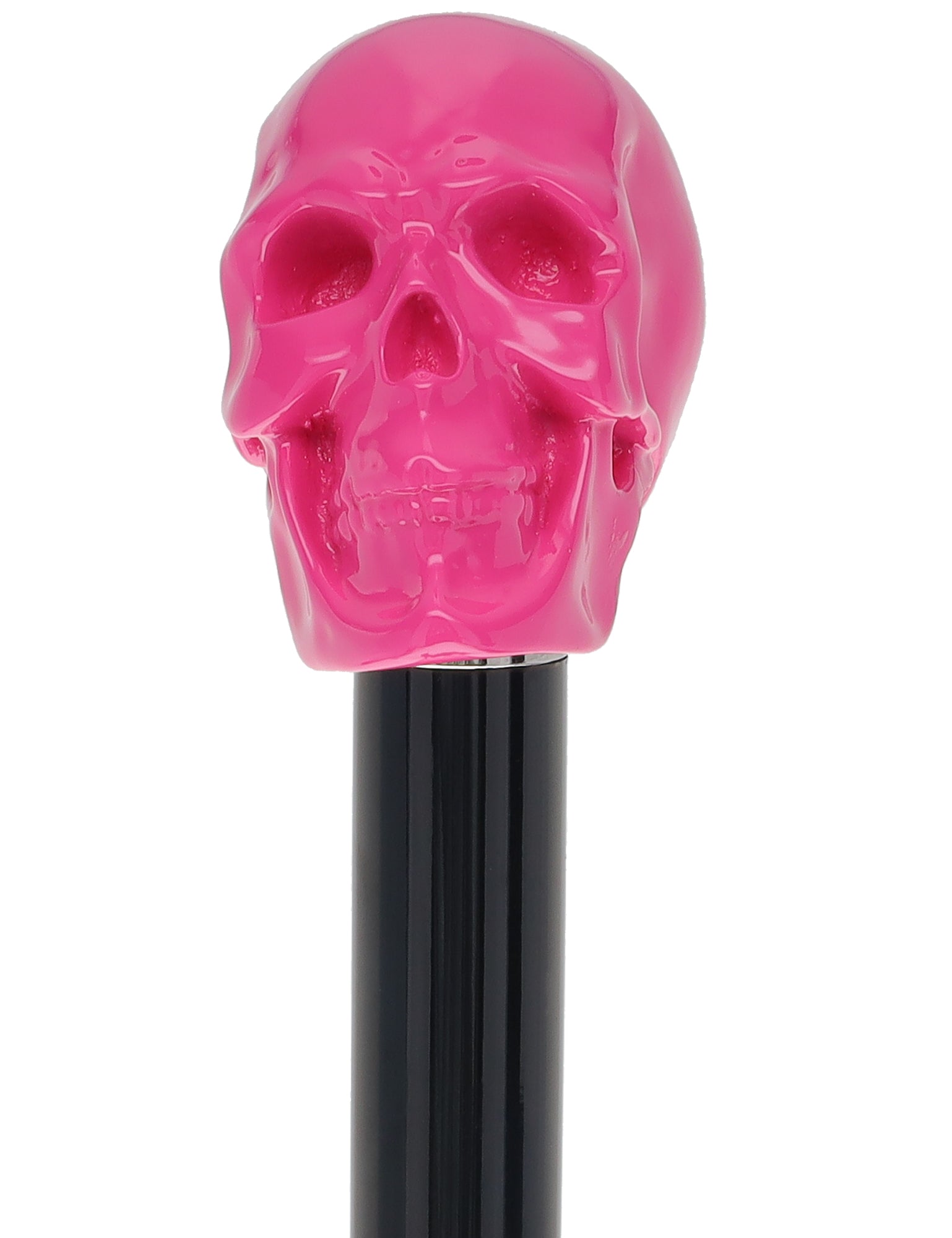 Pink Skull Walking Stick with Beech Wood Shaft