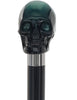 Mystic Emerald Skull Head Walking Stick with Beech wood shaft