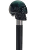 Mystic Emerald Skull Head Walking Stick with Beech wood shaft