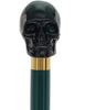 Shaded Green Skull Walking Stick with Green Beech wood shaft