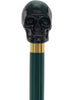 Shaded Green Skull Walking Stick with Green Beech wood shaft