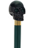 Shaded Green Skull Walking Stick with Green Beech wood shaft