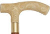 Carved Faux Ivory Scroll Fritz Handled Cane - Italian Handle w/ Custom Shaft and Collar