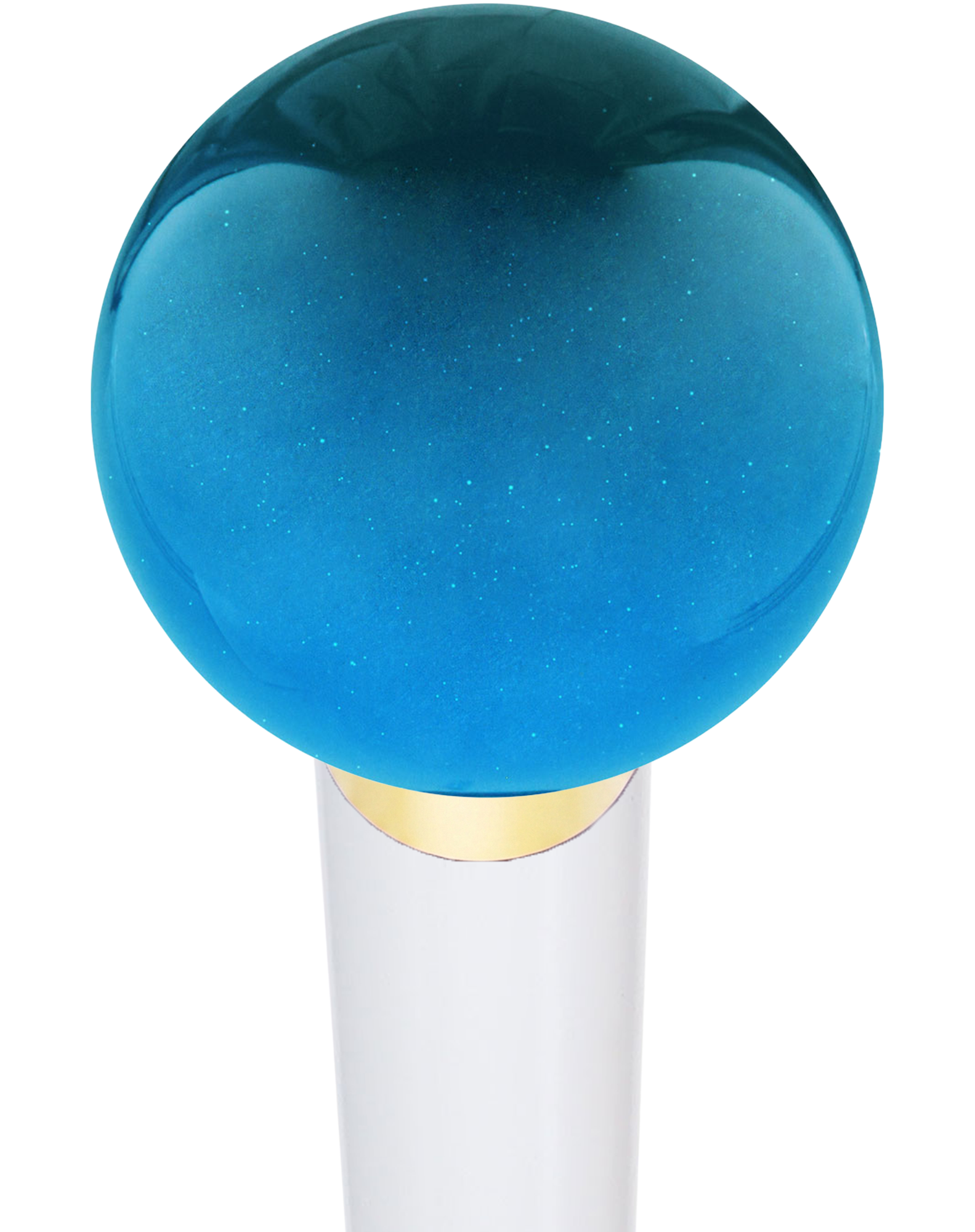 Ocean Blue Metallic Round Knob Cane w/ Custom Wood Shaft & Collar