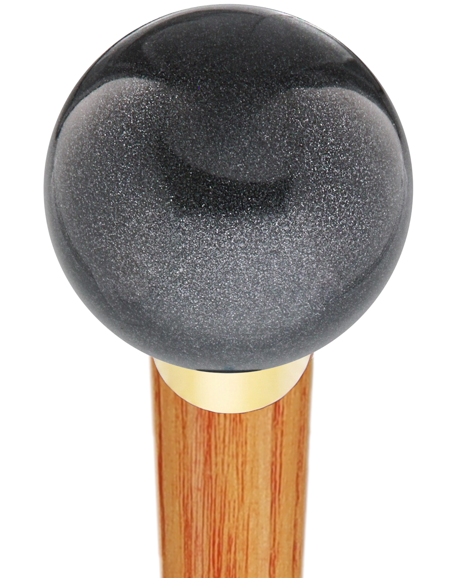 Carbon Graphite Round Knob Cane w/ Custom Color Ash Shaft & Collar
