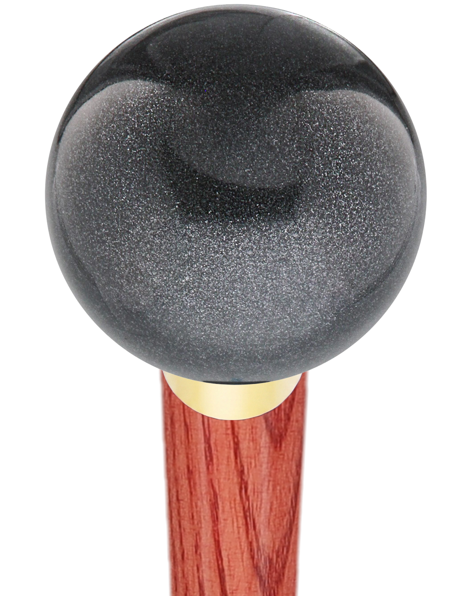 Carbon Graphite Round Knob Cane w/ Custom Color Ash Shaft & Collar