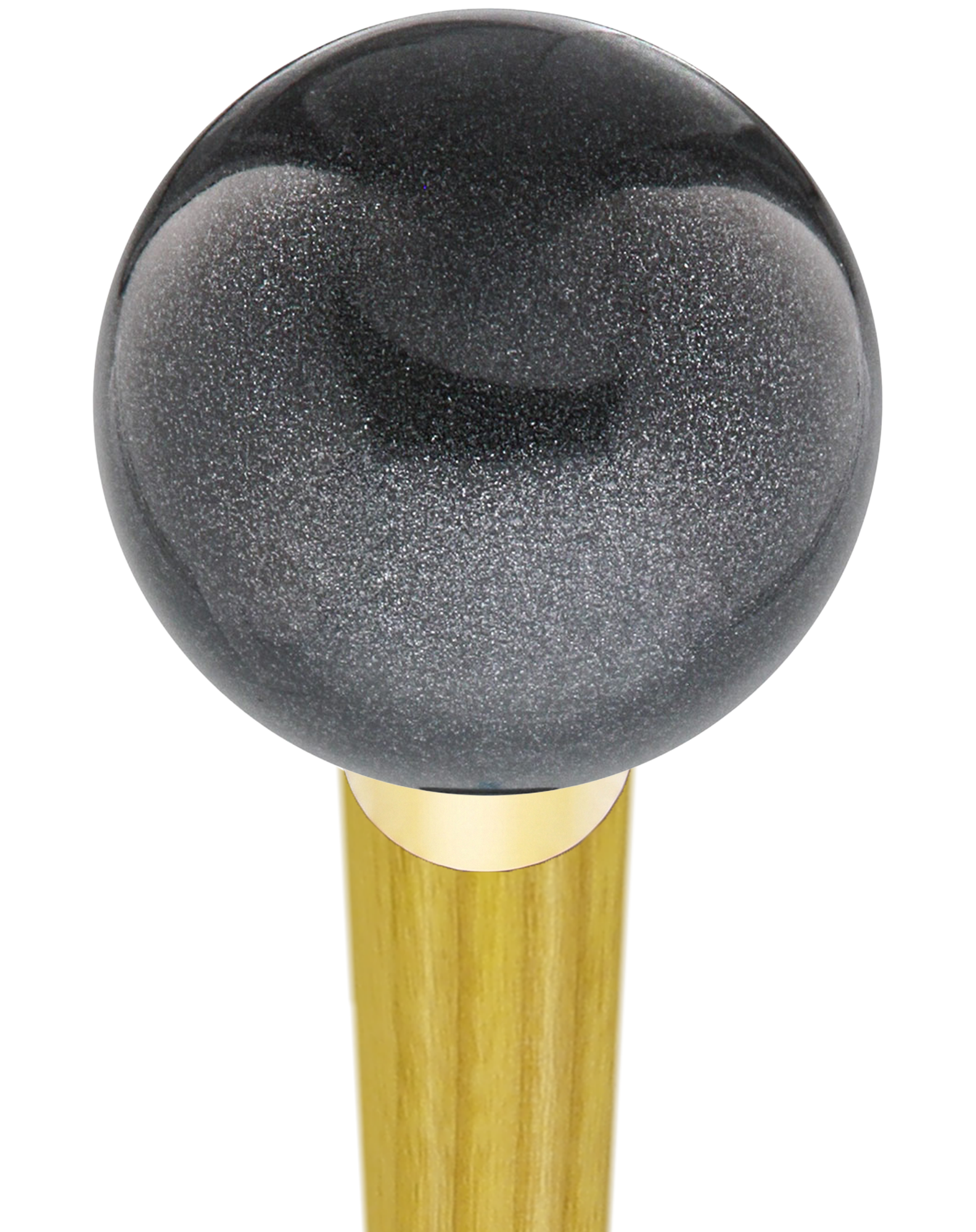 Carbon Graphite Round Knob Cane w/ Custom Color Ash Shaft & Collar