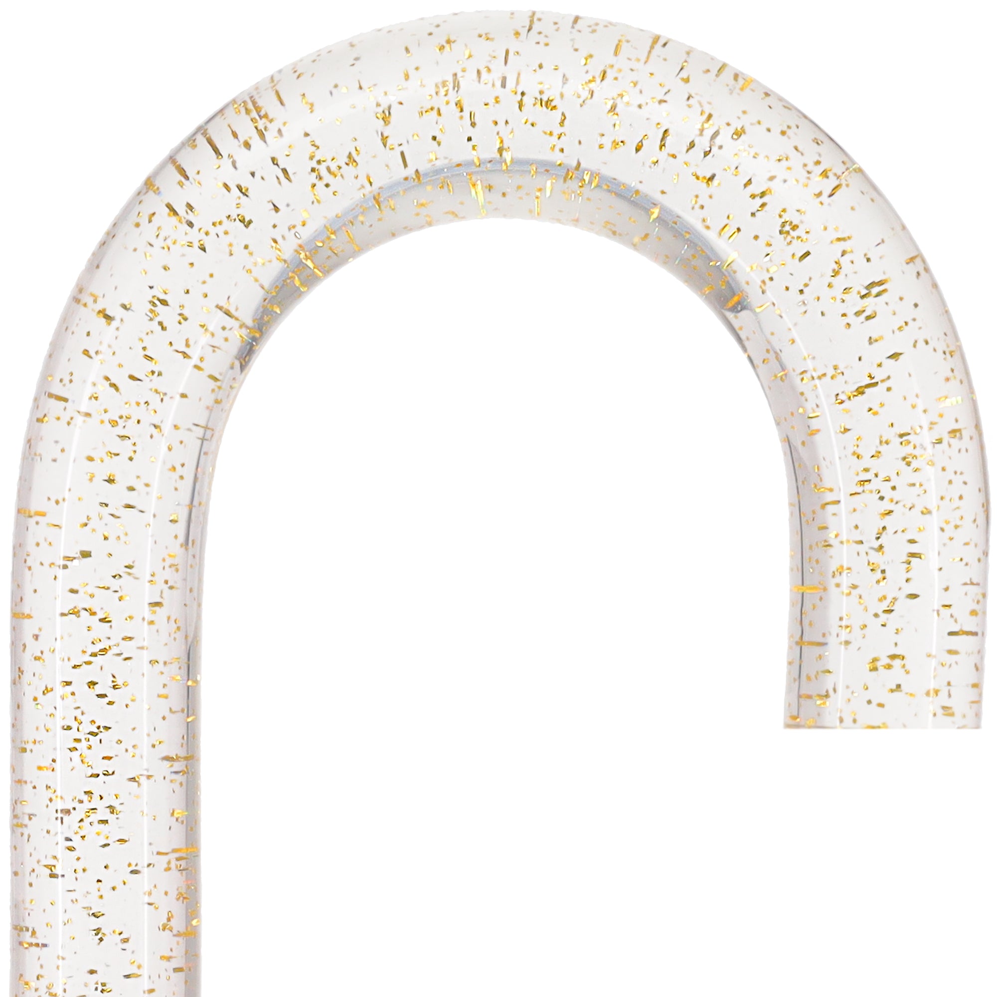 Golden Shimmer Cane: Gold Sparkles in Invisible Clear Shaft