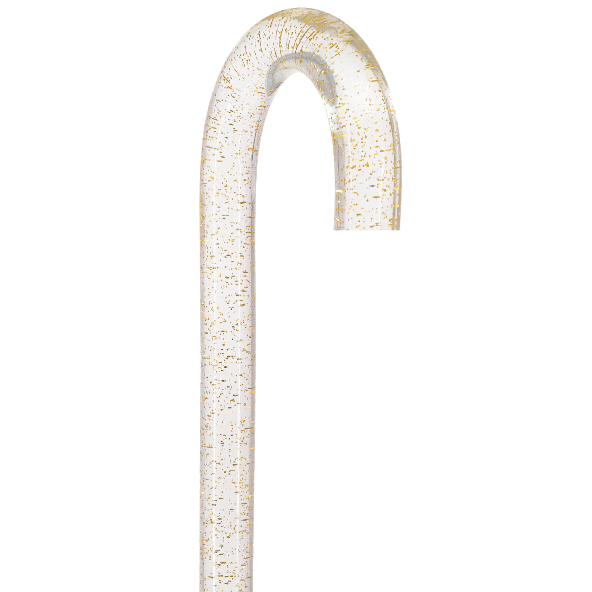 Golden Shimmer Cane: Gold Sparkles in Invisible Clear Shaft