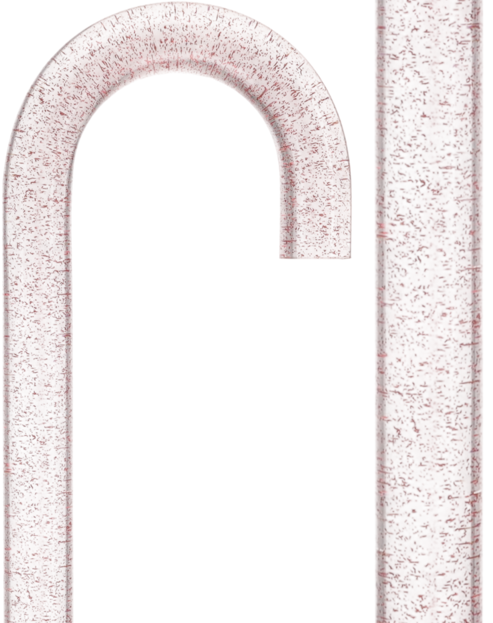 Rosé Shimmer Sparkle Cane: Pink Sparkles in Invisible Clear Shaft