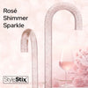 Rosé Shimmer Sparkle Cane: Pink Sparkles in Invisible Clear Shaft