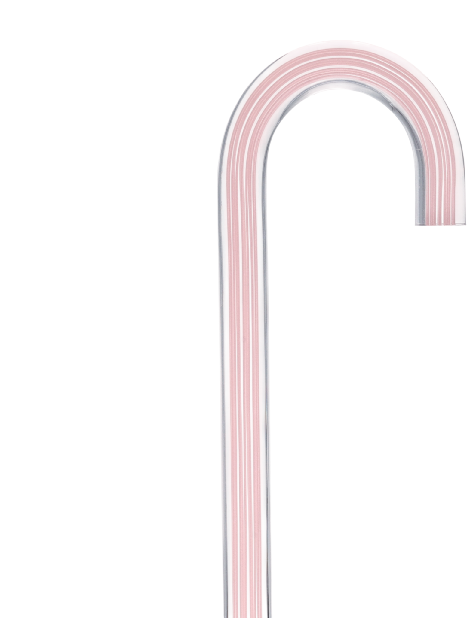 Pretty in Pink Lines Cane: Pink Lines in Invisible Clear Shaft
