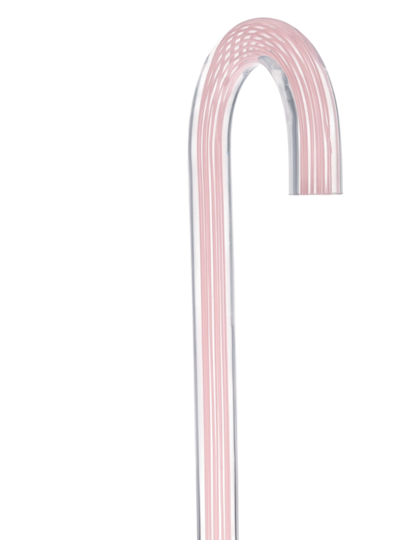 Pretty in Pink Lines Cane: Pink Lines in Invisible Clear Shaft