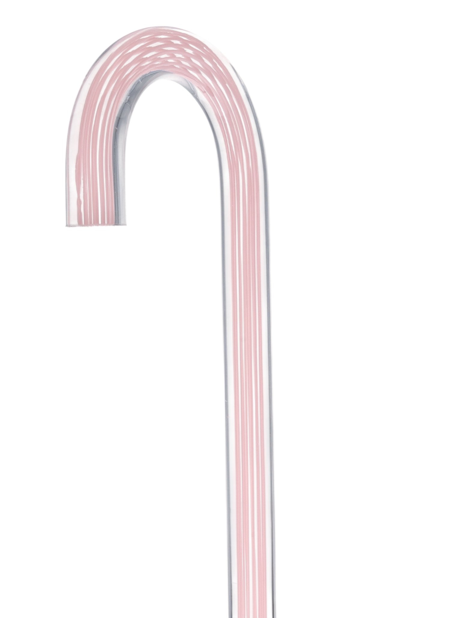 Pretty in Pink Lines Cane: Pink Lines in Invisible Clear Shaft