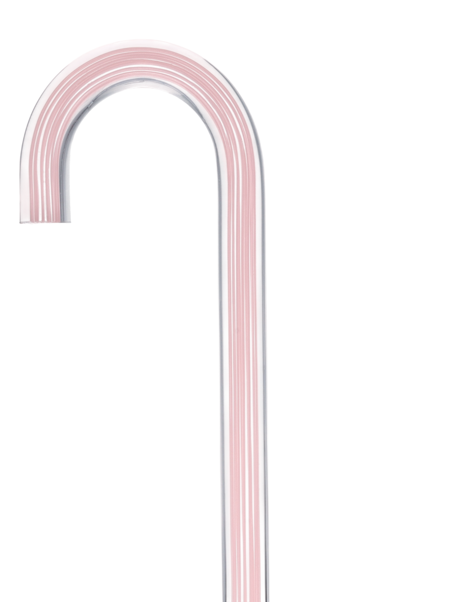 Pretty in Pink Lines Cane: Pink Lines in Invisible Clear Shaft