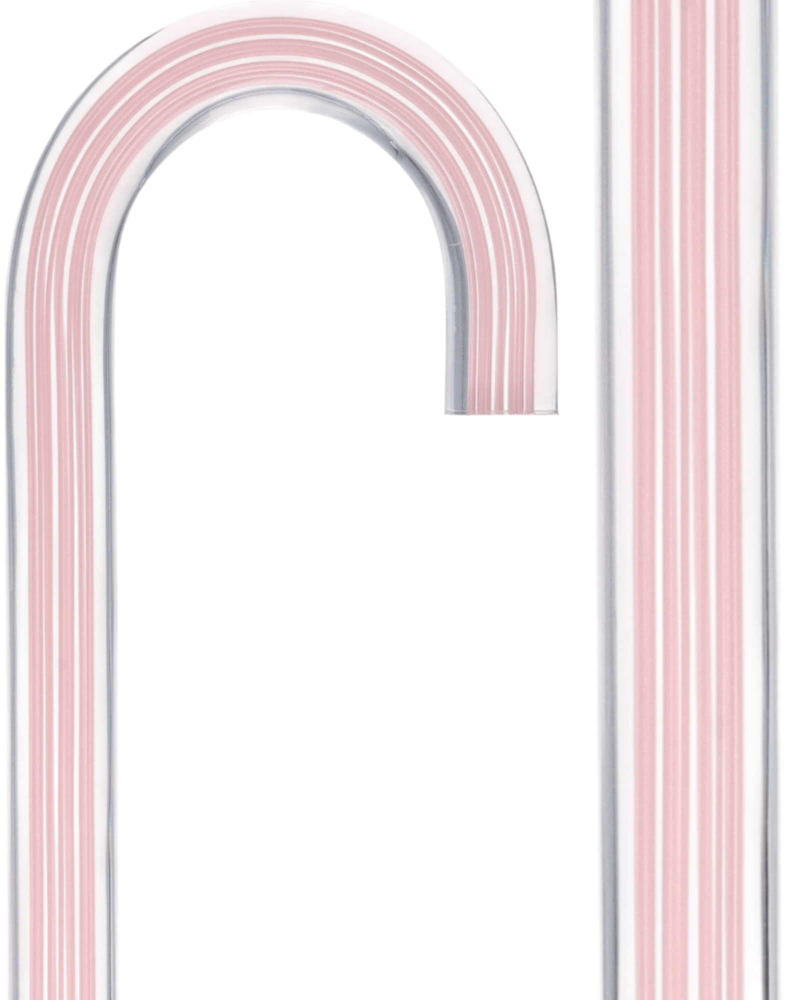 Pretty in Pink Lines Cane: Pink Lines in Invisible Clear Shaft