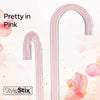 Pretty in Pink Lines Cane: Pink Lines in Invisible Clear Shaft
