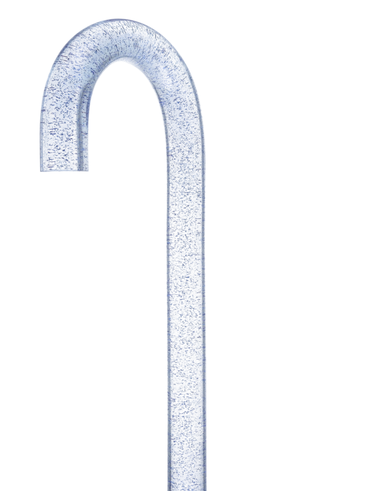 Blue Stardust Sparkle Cane: Blue Sparkles in Invisible Clear Shaft