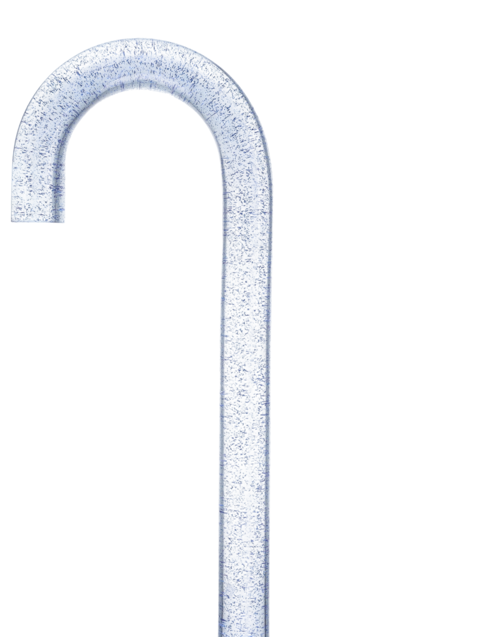 Blue Stardust Sparkle Cane: Blue Sparkles in Invisible Clear Shaft