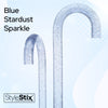 Blue Stardust Sparkle Cane: Blue Sparkles in Invisible Clear Shaft