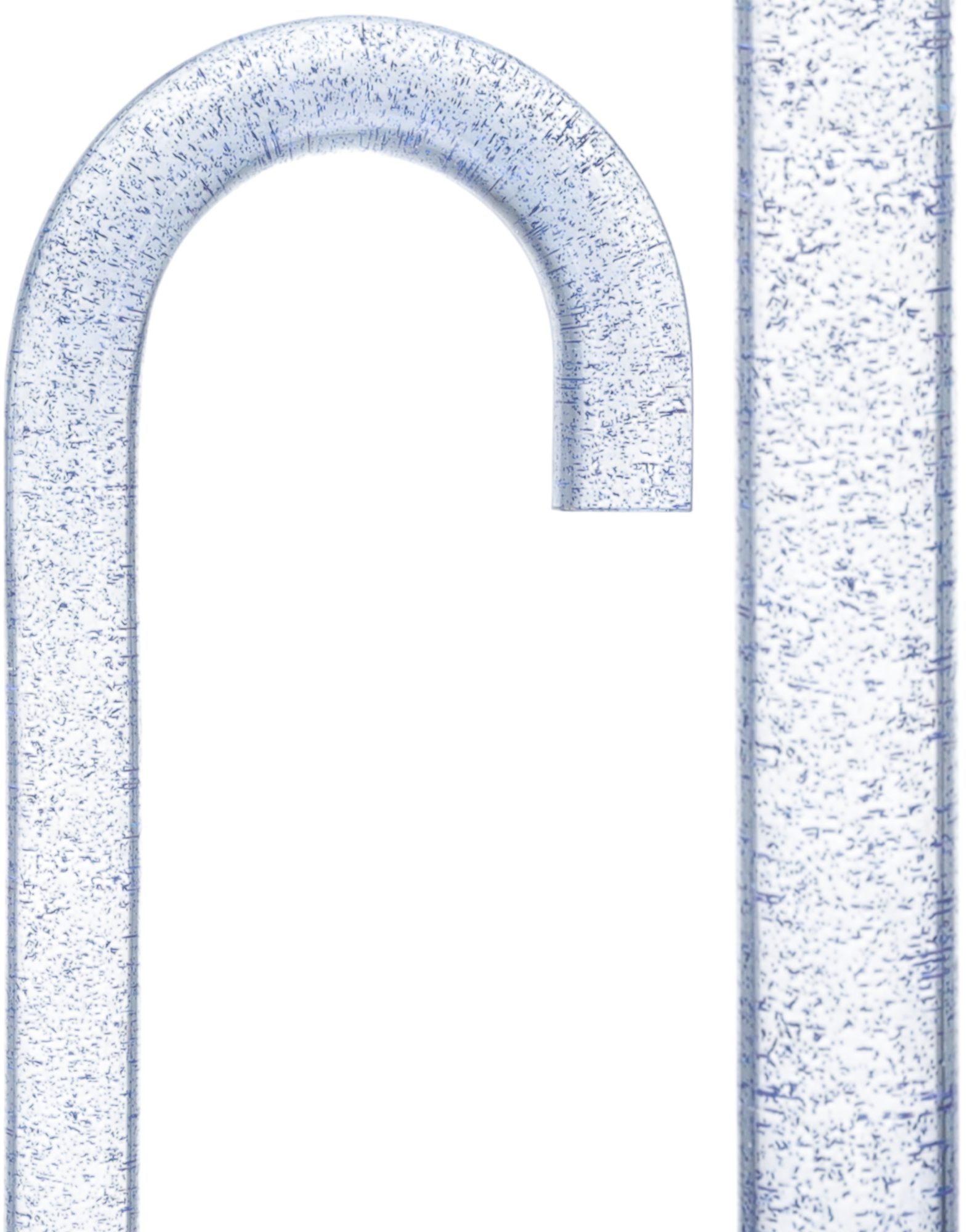 Blue Stardust Sparkle Cane: Blue Sparkles in Invisible Clear Shaft