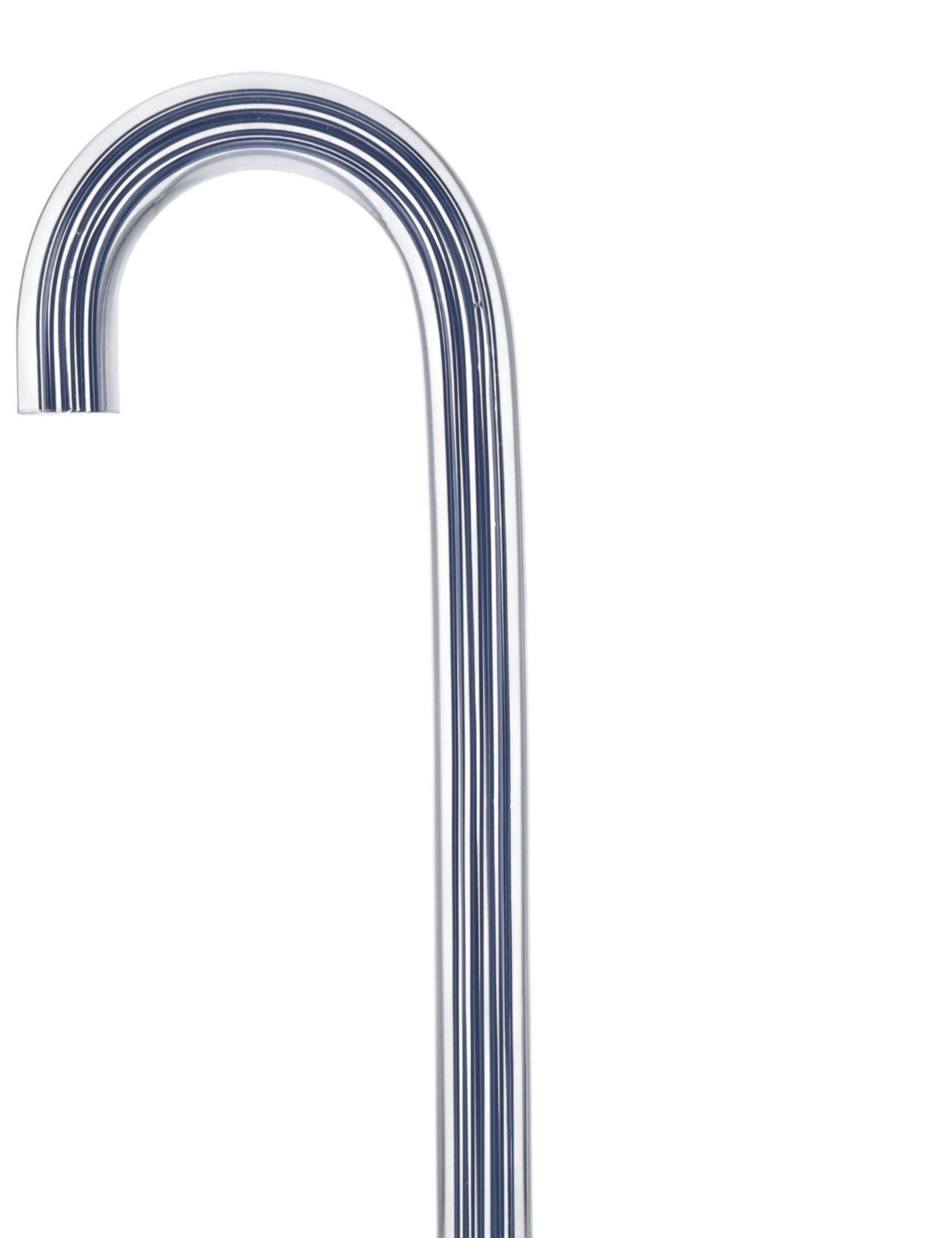 Denim Stripes Cane: Blue Lines in Invisible Clear Shaft