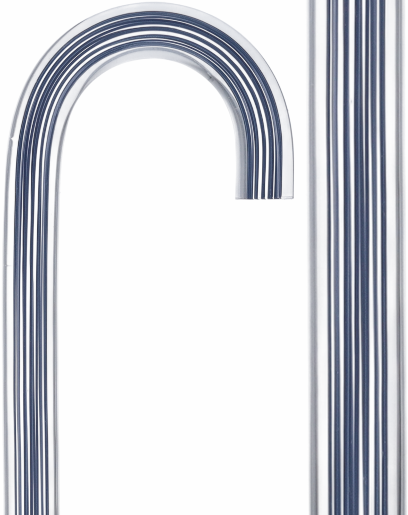 Denim Stripes Cane: Blue Lines in Invisible Clear Shaft