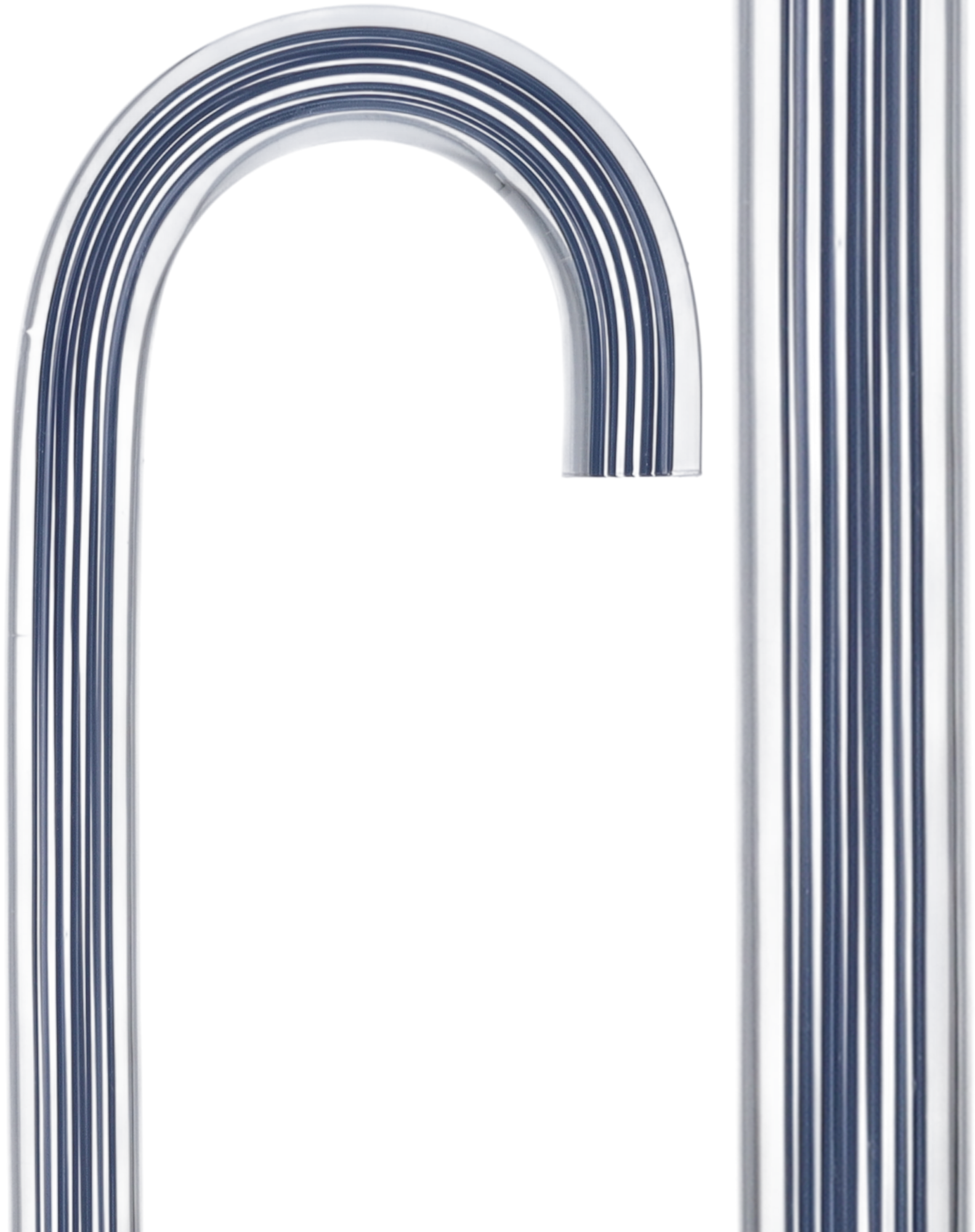 Denim Stripes Cane: Blue Lines in Invisible Clear Shaft