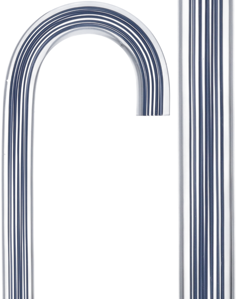 Denim Stripes Cane: Blue Lines in Invisible Clear Shaft